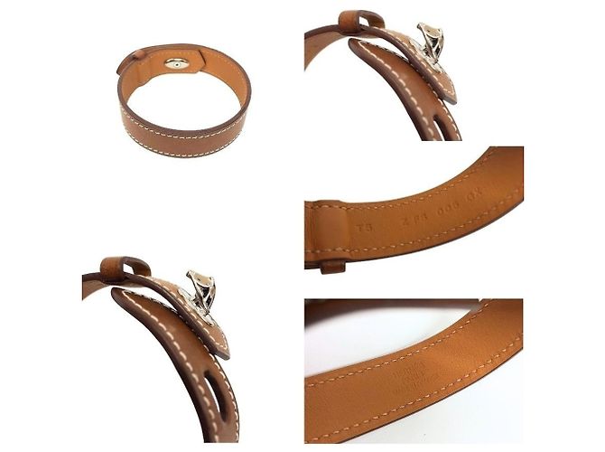 Hermès Bracciale con Charm in Pelle Hermes Marrone Cammello - vista 3