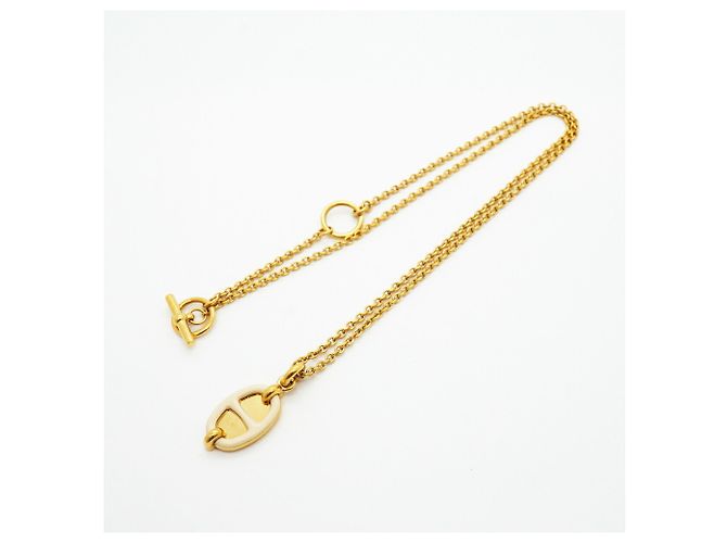 Hermès Collana Hermes Mini Maillon PM D'oro Crudo - vista 3