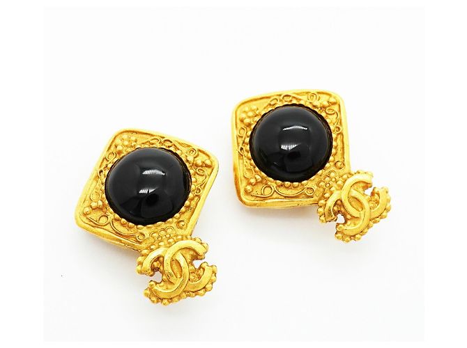 Orecchini a clip Chanel neri e oro Nero D'oro - vista 2