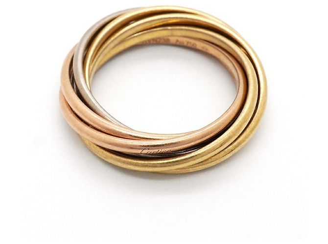 Anello Cartier Trinity in oro giallo bianco e rosa - vista 3