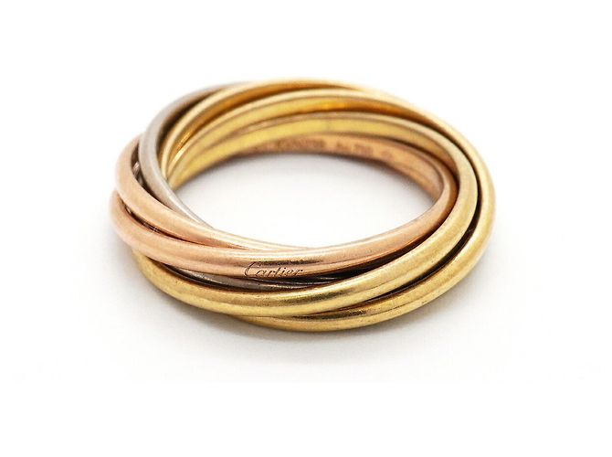Anello Cartier Trinity in oro giallo bianco e rosa - vista 5