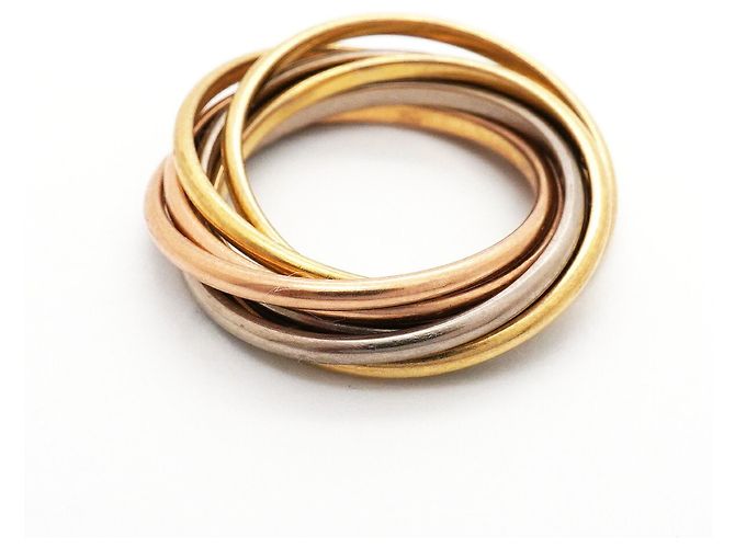 Anello Cartier Trinity in oro giallo bianco e rosa - vista 9