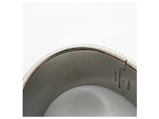 Bracciale Hermès Clic Clac TGM Nero Argento - vista 9