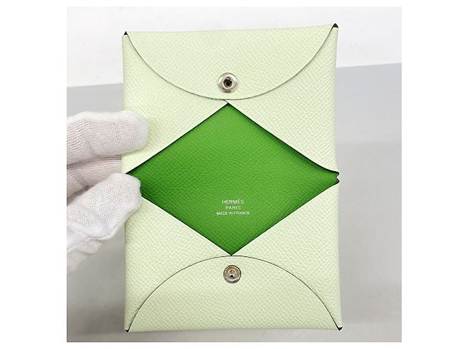 Hermès Tarjetero Hermes Calvi Verso Green Verde - vista 3