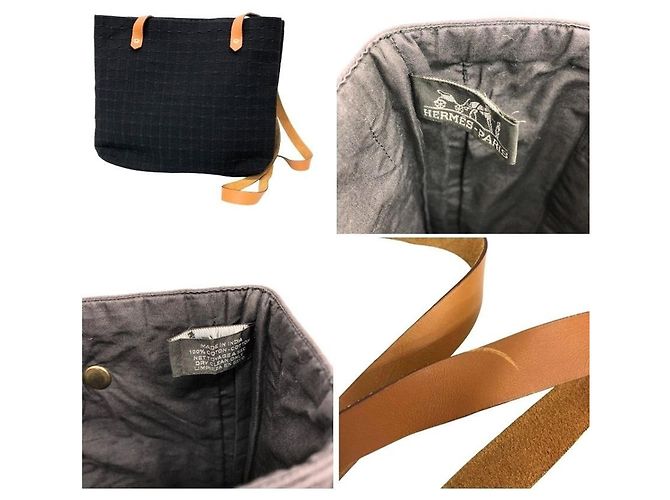 Hermès Borsa Tote Hermes Amedaba Cabas de Poche Nero - vista 3