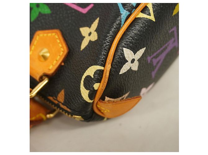 Borsa a mano Louis Vuitton Monogram Multicolor Mini Speedy Nero - vista 7