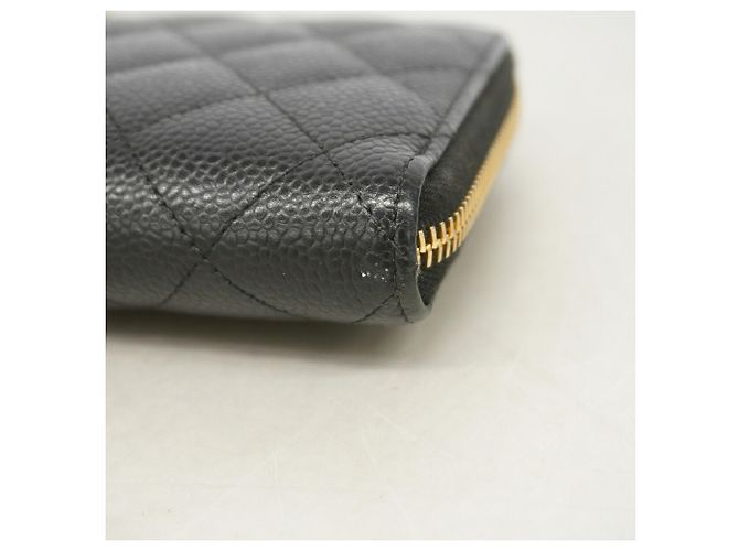 Portafoglio lungo Chanel nero in vitello martellato - vista 5