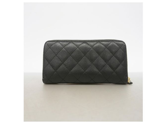 Portafoglio lungo Chanel nero in vitello martellato - vista 7