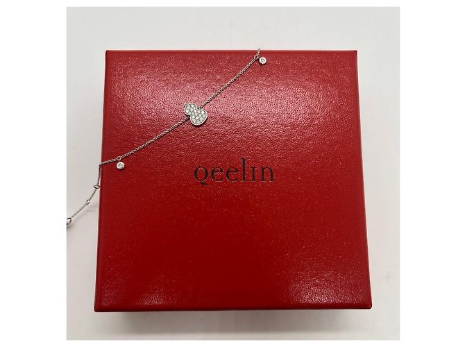 Autre Marque Bracciale Qeelin Koi Wulu in Platino e Diamanti Argento - vista 2