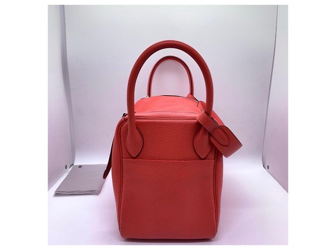Borsa Hermès Lindy 30 Rosa Jaipur Rosso - vista 3