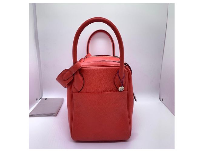 Borsa Hermès Lindy 30 Rosa Jaipur Rosso - vista 4