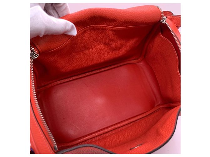 Borsa Hermès Lindy 30 Rosa Jaipur Rosso - vista 5