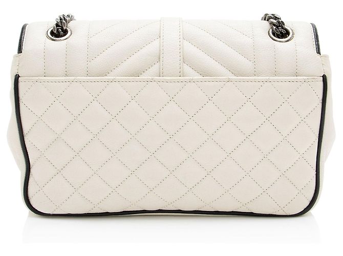 Borsa a tracolla Soft Medium in pelle di vitello matelassé con monogramma Saint Laurent Nero - vista 3