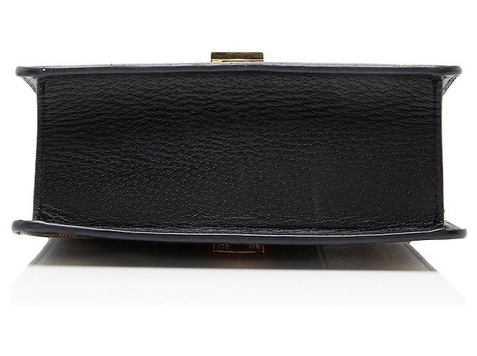 Gucci Calfskin Bee & Star Sylvie Mini Top Handle Nero - vista 4