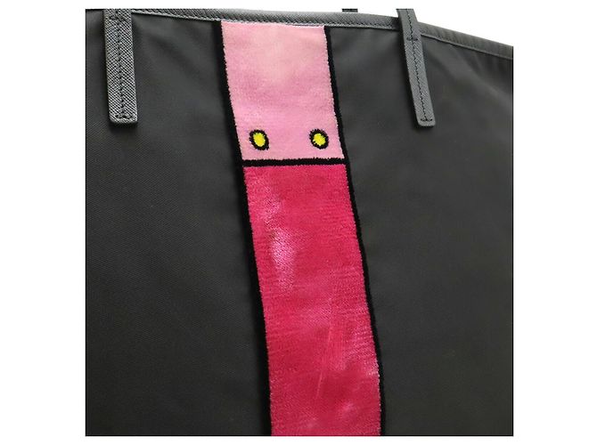 Saco Tote Prada Motif Cinto Preto - vista 8