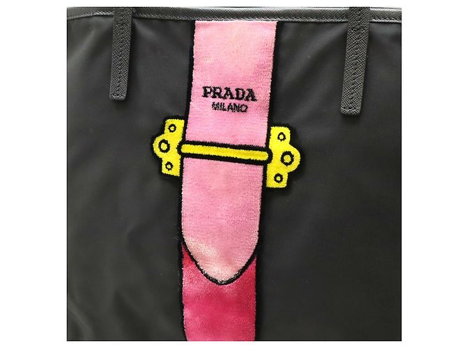 Saco Tote Prada Motif Cinto Preto - vista 9
