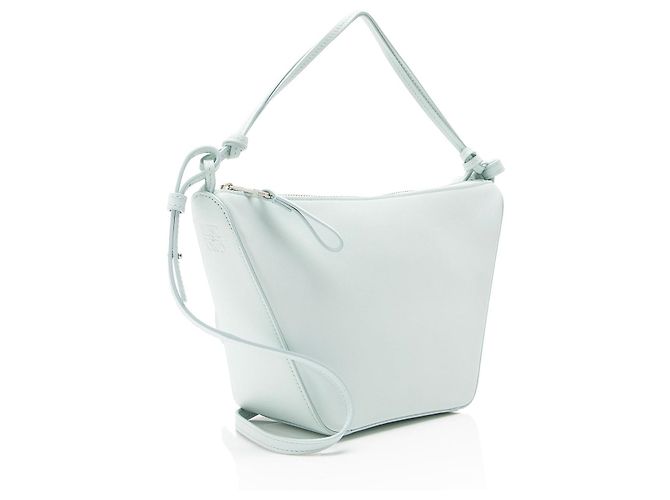 Borsa a tracolla Mini Hammock in pelle di vitello Loewe Blu - vista 2