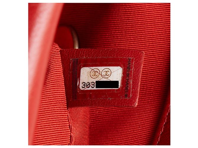 Gabrielle Borsa a tracolla Chanel 19 Medium Flap in pelle di agnello Rosso - vista 6