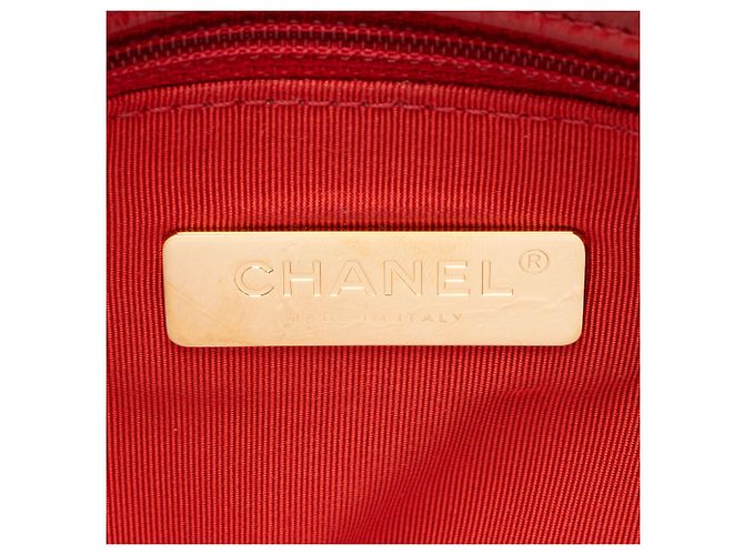 Gabrielle Borsa a tracolla Chanel 19 Medium Flap in pelle di agnello Rosso - vista 8