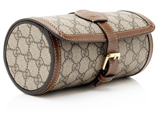 Custodia da viaggio per orologi Gucci GG Supreme Retro Marrone Beige - vista 2