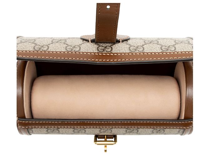 Custodia da viaggio per orologi Gucci GG Supreme Retro Marrone Beige - vista 6