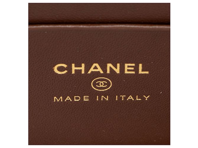 Chanel Vanity Case Slim com alça de mão em ráfia trançada Marrom - vista 8