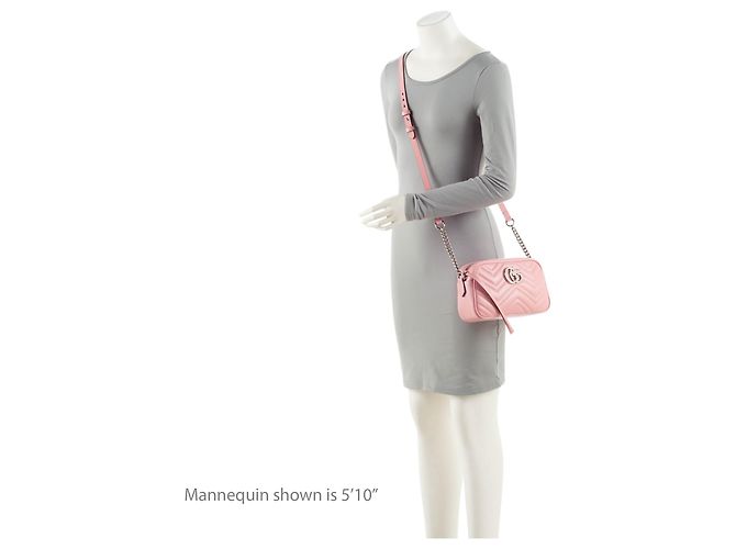 Borsa piccola GG Marmont in pelle matelassé Gucci Rosa - vista 5