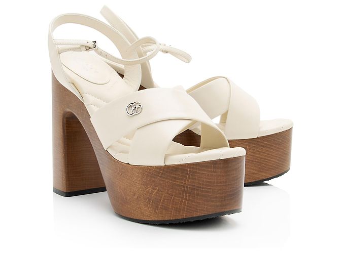 Sandali platform Charlotte in pelle Nappa Gucci - Size 9 / 39 Marrone - vista 2
