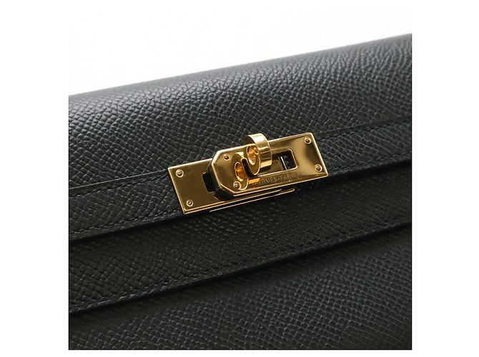 Hermès Portafoglio Hermes Kelly Long Nero - vista 4