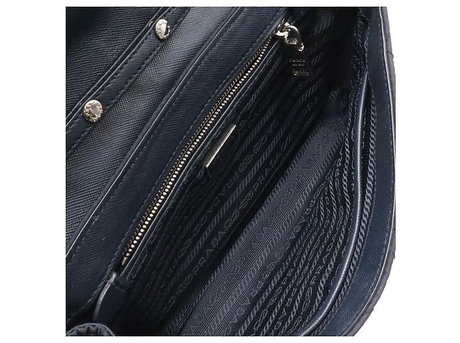 Borsa a tracolla con catena Prada Blu - vista 6