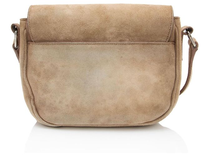 Saint Laurent Suede Kim Crossbody Marrone Beige - vista 3