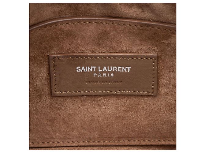 Saint Laurent Suede Kim Crossbody Marrone Beige - vista 8