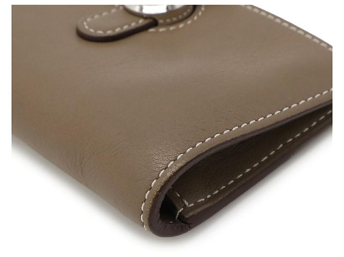 Hermès Monedero Hermes Dogon Castaño Beige - vista 3
