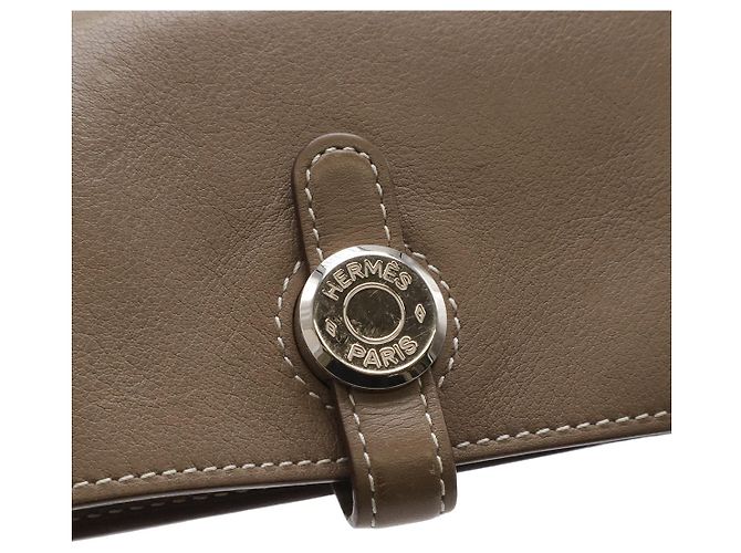 Hermès Monedero Hermes Dogon Castaño Beige - vista 4