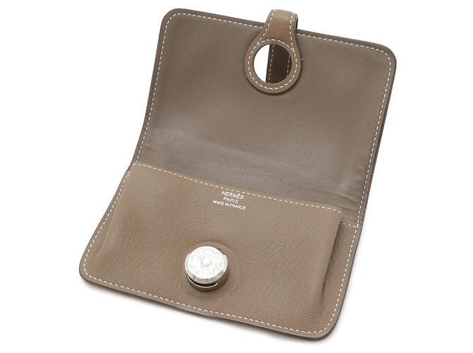 Hermès Monedero Hermes Dogon Castaño Beige - vista 5