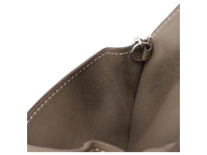 Hermès Monedero Hermes Dogon Castaño Beige - vista 7