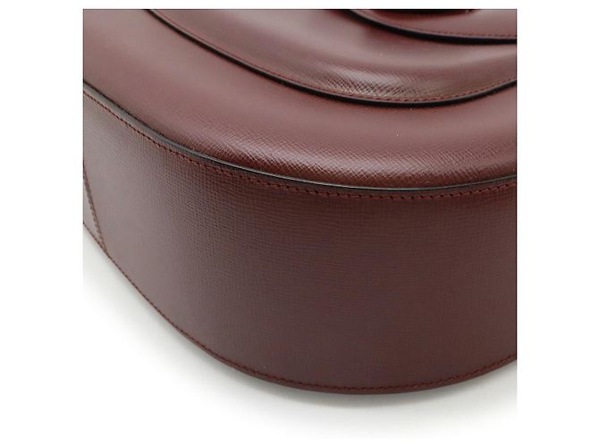 Borsa a tracolla Cartier in pelle marrone - vista 3