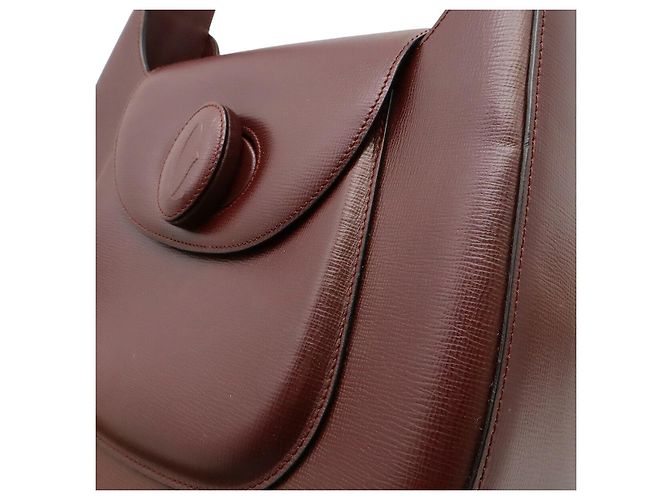 Borsa a tracolla Cartier in pelle marrone - vista 8