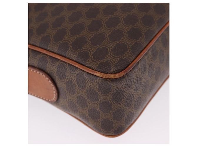Céline CELINE Macadam Canvas Circle Shoulder Bag PVC Leather Brown Gold - vista 10