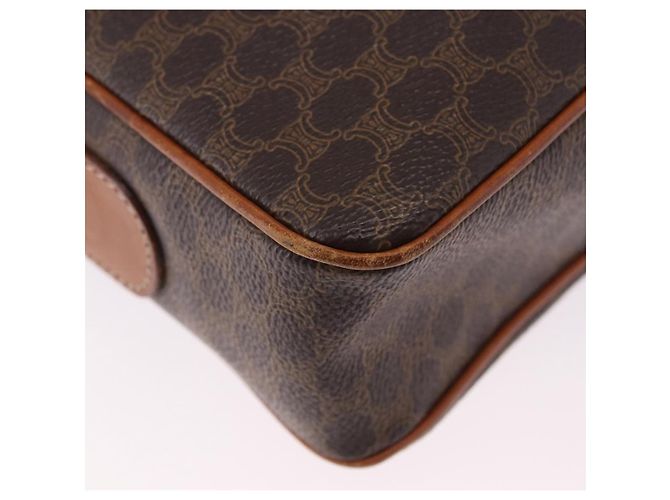 Céline CELINE Macadam Canvas Circle Shoulder Bag PVC Leather Brown Gold - vista 12