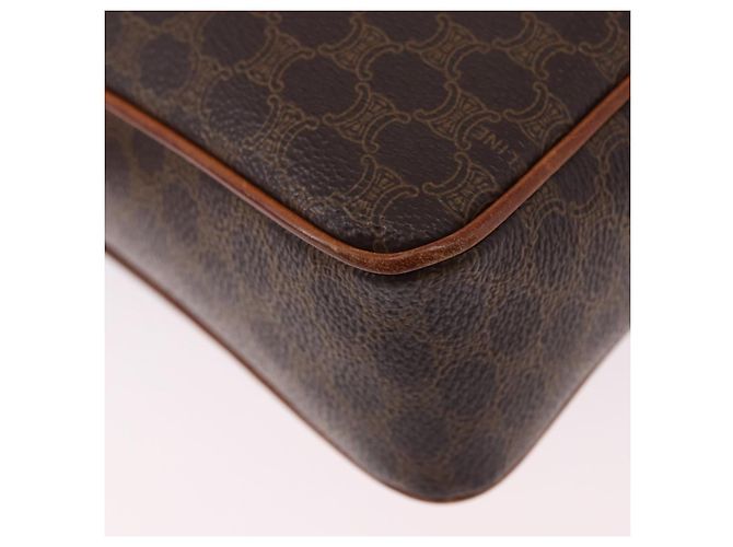 Céline CELINE Macadam Canvas Circle Shoulder Bag PVC Leather Brown Gold - vista 13