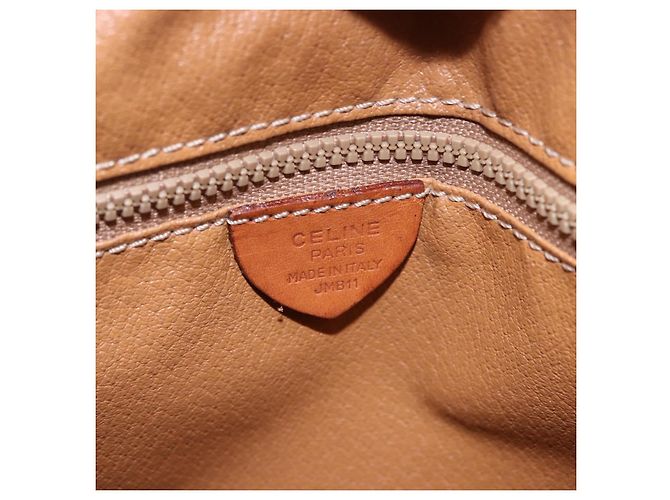 Céline CELINE Macadam Canvas Circle Shoulder Bag PVC Leather Brown Gold - vista 16