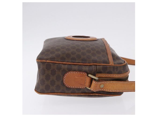 Céline CELINE Macadam Canvas Circle Shoulder Bag PVC Leather Brown Gold - vista 4