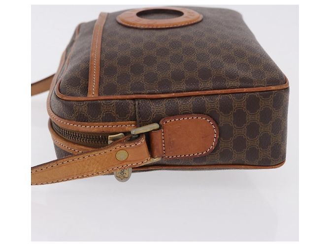 Céline CELINE Macadam Canvas Circle Shoulder Bag PVC Leather Brown Gold - vista 5