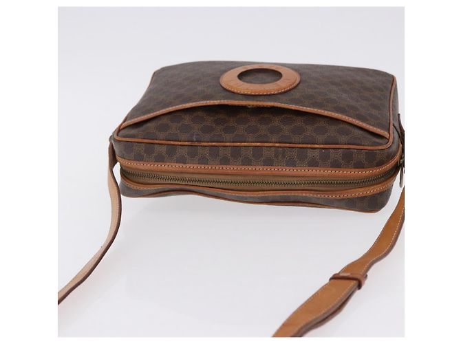 Céline CELINE Macadam Canvas Circle Shoulder Bag PVC Leather Brown Gold - vista 6
