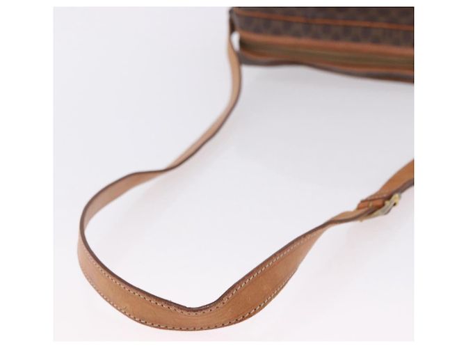 Céline CELINE Macadam Canvas Circle Shoulder Bag PVC Leather Brown Gold - vista 7