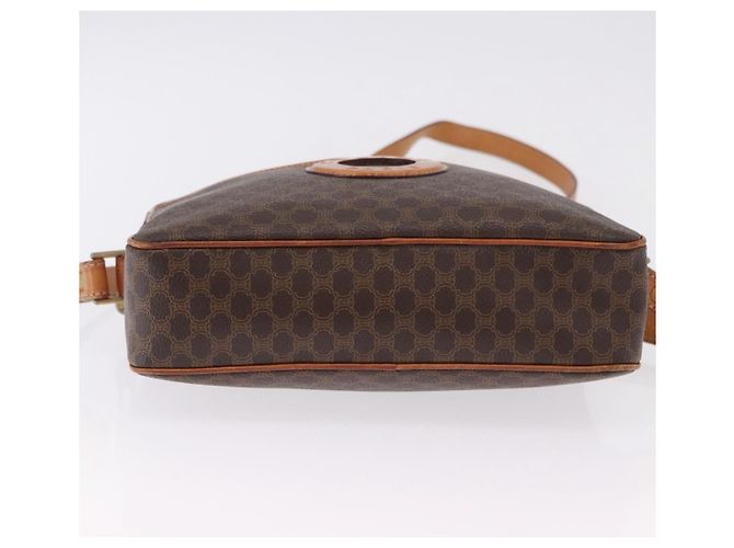 Céline CELINE Macadam Canvas Circle Shoulder Bag PVC Leather Brown Gold - vista 9