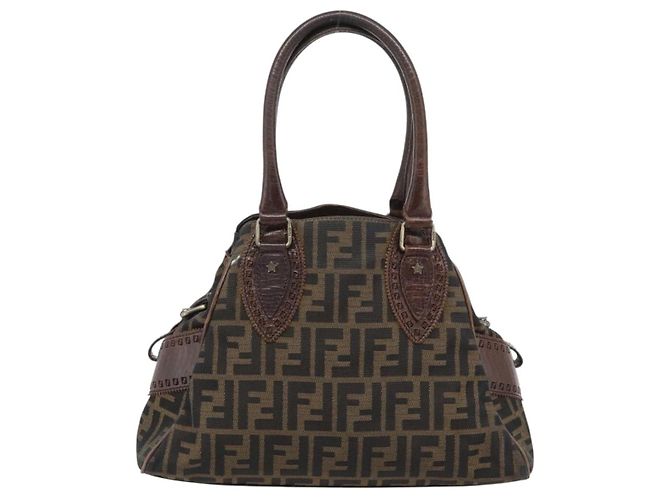 FENDI Zucca Canvas Hand Bag Brown 8BN157 - vista 3