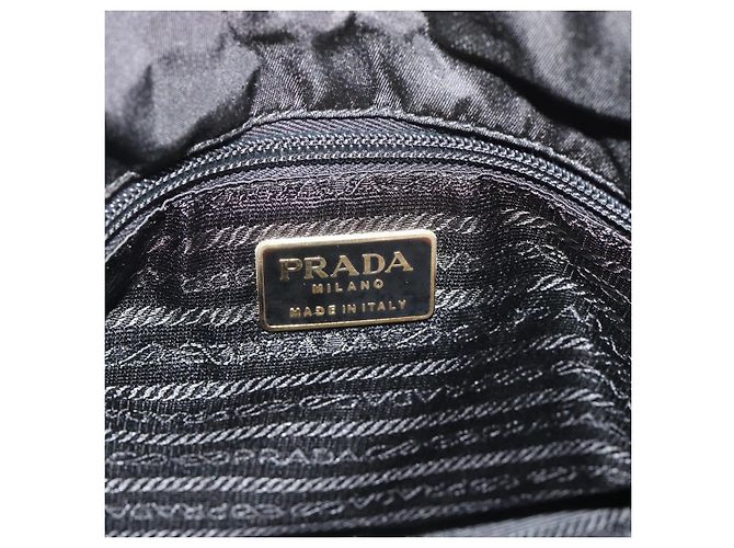 PRADA Bolso de hombro con cadena de piel negro y dorado - vista 18