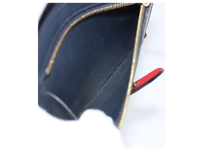 Céline CELINE Large Strap Wallet Bifold Wallet Leather Red Gold Tone - vista 18